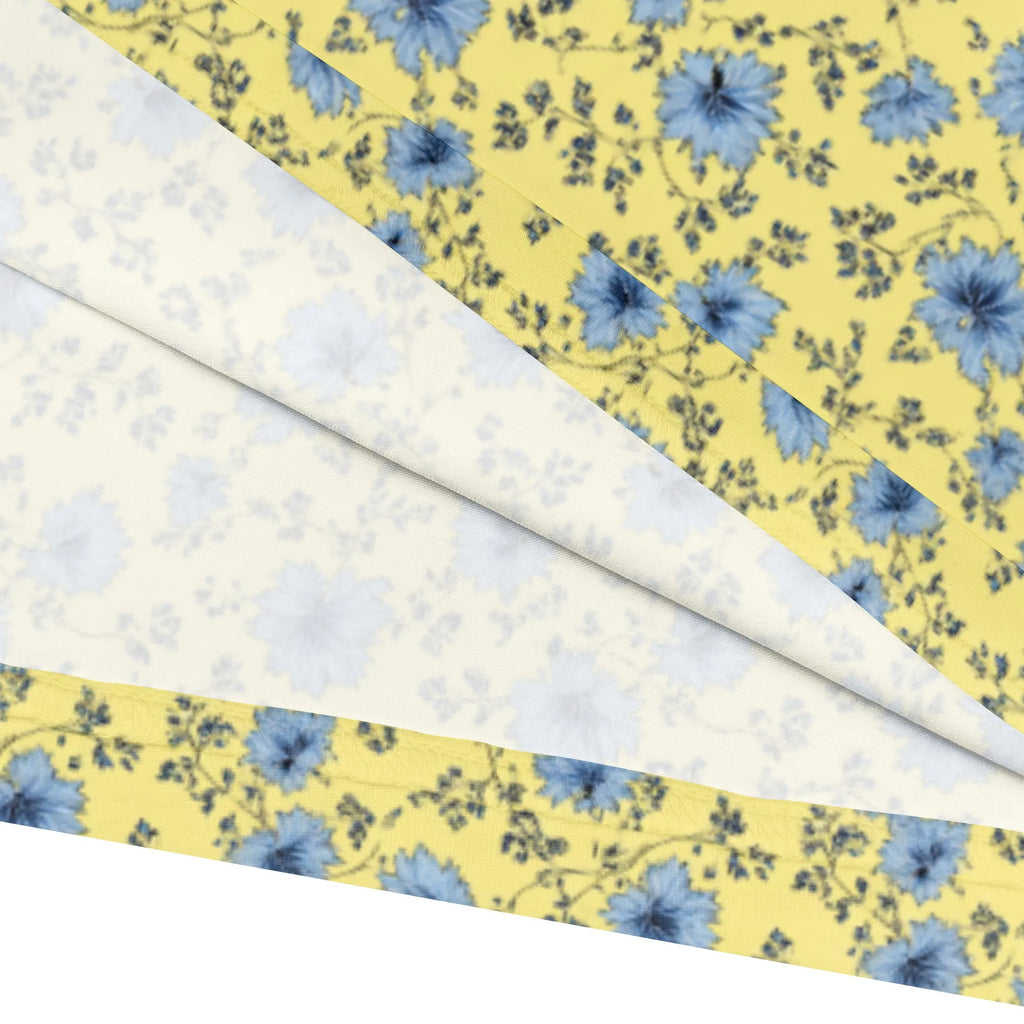 Floral Yellow Dress with Blue Flowers for Casual Days